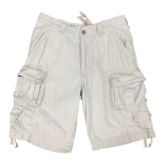 Abercrombie & Fitch Short Mens 30 Parchment Military Cargo Utility Multi Pockets - Picture 1 of 15
